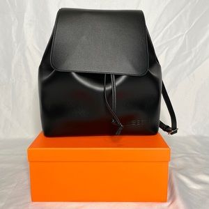 Black Soft PU leather Backpack Tote Purse with inner removable bag